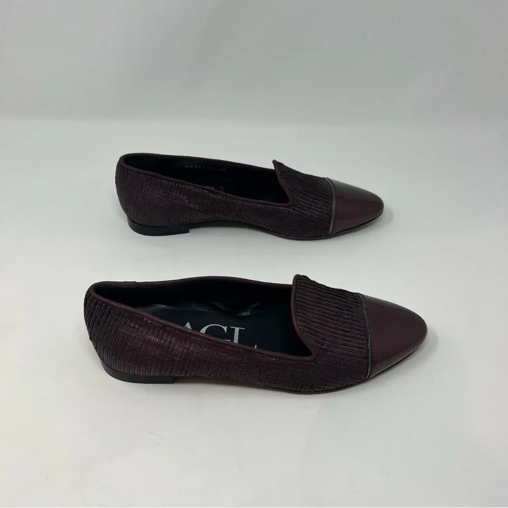 AGL Metallic Leather Flats Shoes Women Size 6 Holiday Winter Work Travel - Picture 5 of 8